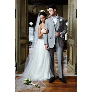 "Aspen" Heather Grey Suit Jacket Notch (Separates)