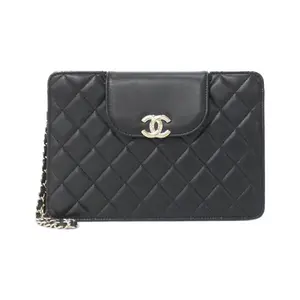 Pre-owned CHANEL Lambskin Small Leather Goods Pouch