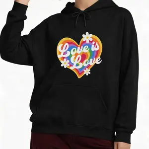 Vintage Rainbow Heart Pride Hoodie – Celebrate Love is Love LGBTQ Long Sleeve