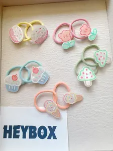 New 5 Pairs of Cute Hair Ties- 4 Options Matte Flower