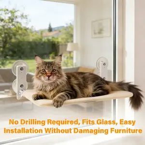 Wall Mounted Cat Furniture - Hammock, Cat Wall Shelves, Cat Wall Bed, Cat Climbing Shelves, Modern Design for Large Cats and Kittens(Gray,60cm/24in)