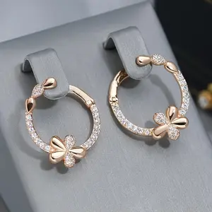 [A Pair, Elegant Floral Hoop] Elegant Floral Hoop Earrings, A Pair |   for Fashionable Women, Perfect for Weddings, Parties, And Anniversaries