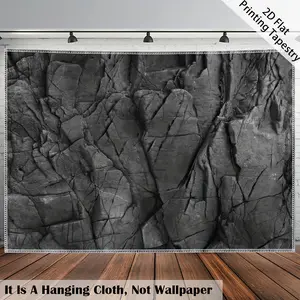 Rock Wall Tapestry Stone Texture Backdrop Rustic Pattern Theme Wall Hanging Photography Background Industrial Decor for Living Room Bedroom Indoor Outdoor Home Decoration