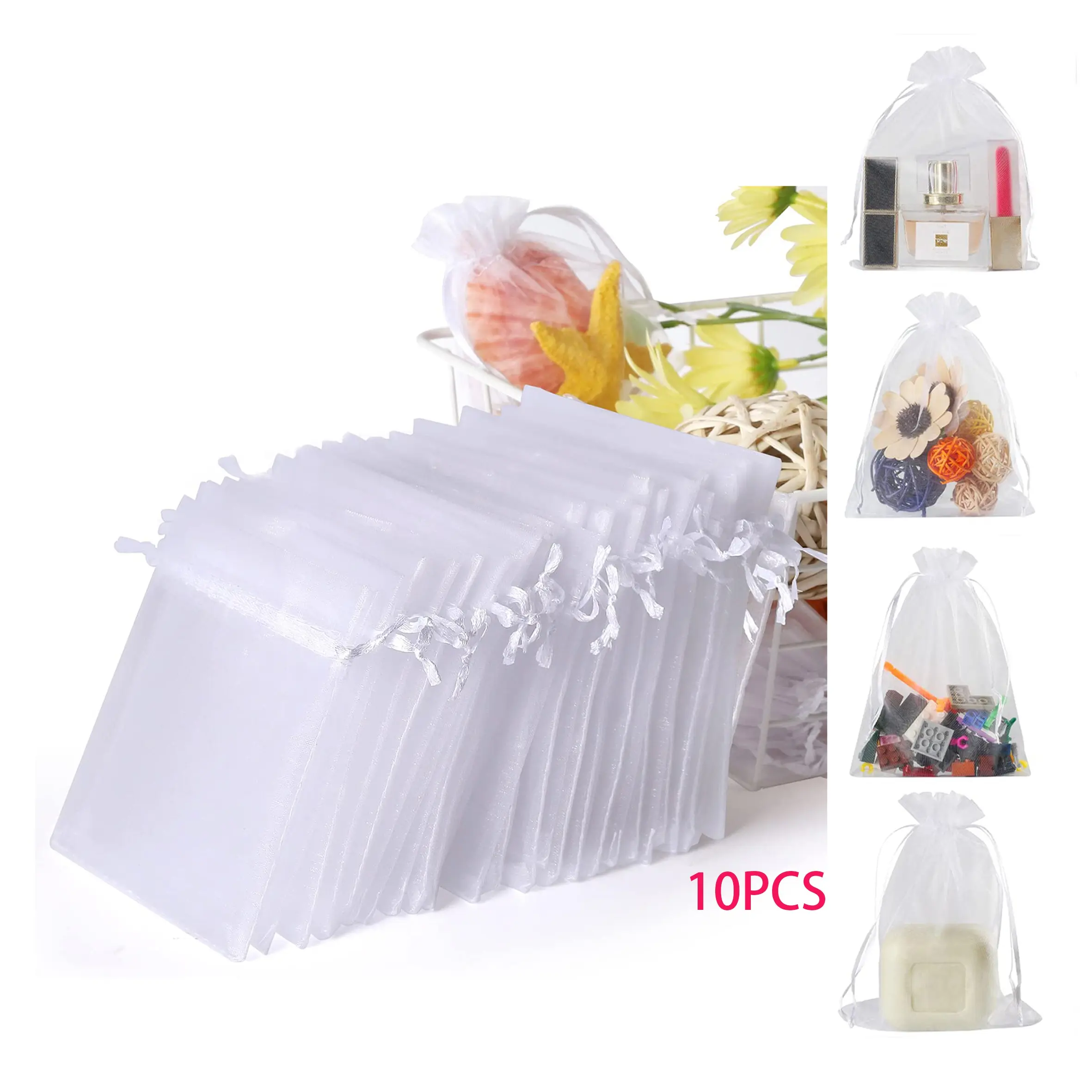10/100 count Drawstring Organza Bags Gift Bags Goodie Bags Wedding Favors Wedding Party Favor CandyToys Makeup Pouches Bag Gift Packaging
