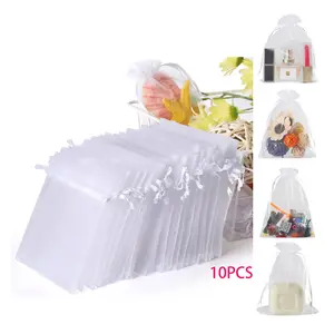 10/100 count Drawstring Organza Bags Gift Bags Wedding Party Favor CandyToys Makeup Pouches Bag