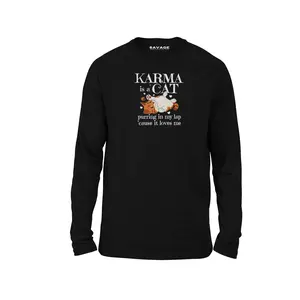 Karma Is A Cat V5 - Unisex Long Sleeve T-Shirt