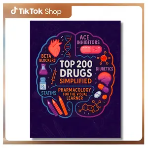 Top 200 Drugs Simplified: Pharmacology Coloring Book & Study Guide: Over 300+ pages of Clinical Pearls, Memory Aids, High-Yield Reviews for Medical, ... Technicians (NCLEX, PTCB, USMLE, NAPLEX) --  P. Burns, PharmD - Paperback