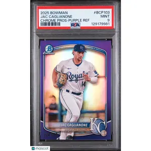 2025 Bowman Chrome Prospects Jac Caglianone Purple Ref 134/250 #BCP103 PSA 9