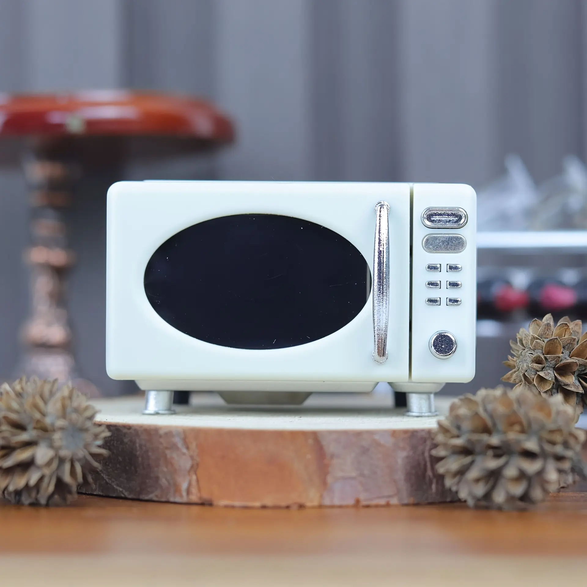1 Realistic Mini Microwave Oven Black Dollhouse Kitchen Decor Miniature Furniture Doll House Furniture Replica for Diorama Collector Scene, Non-Functional with Detailed Buttons Perfect Gift Doll Accessories Gift Doll House Accessory