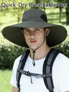 Large Brim Quick-Dry Sun Protection Hat, Spring Summer Outdoor Neck Guard, Lightweight Breathable Adjustable Fit, Vintage Fisherman Cap，Suitable For Daily Use, Hiking, Fishing, Mountaineering And Camping