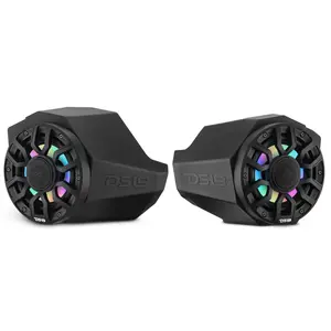DS18 Water Proof Metal Kick Panel Speaker Pods for Can-Am Maverick X3 - Loaded with 2 NXL-IQ6/BK Speakers, Digital LED Lights, Audio Enhancement, Durable Protection Design