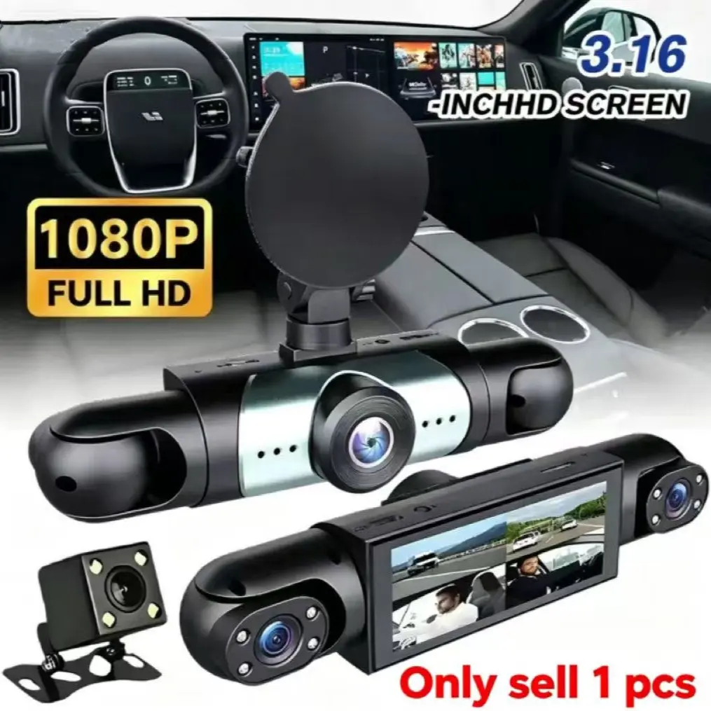 4-Channel Car Dvr Camera, 1080P Full HD Video Recorder, Hd Driving Recorder, Night Vision Feature, Easy Installation, Ideal Gift for Drivers, Car Dashcam