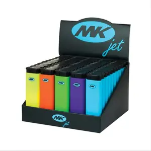 Mk Jet Torch Lighter Windproof Adjustable Flame Refillable 50 Count Display
