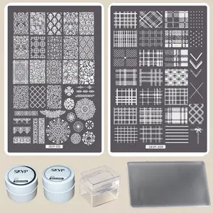 Full Kit for Nail Art Transfers, Nail Art Transfer Plate Set, Complete Nail Design Tools, Ideal for Nail Enthusiasts, Professional Grade