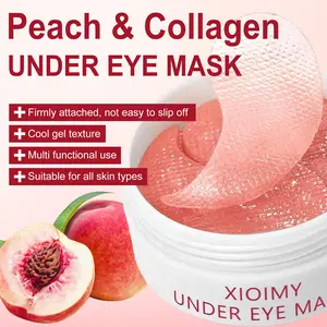 60pcs Peach Extract Collagen Eye Masks, Niacinamide & Hyaluronic Acid, Smooths, Tightens, Moisturizes, Suitable for All Skin Types, Eyelid Care