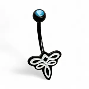 Black Western Loop Belly Ring – 14G Piercing Grade Stainless Steel
