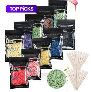 Hard Wax Beads for Hair Removal, 10pcs/set 10 Color Hard Wax Beads with Stick, Wax Pearls, Wax Beans for Bikini, Facial, Home Waxing & Body Waxing, Gift #TOP PICKS