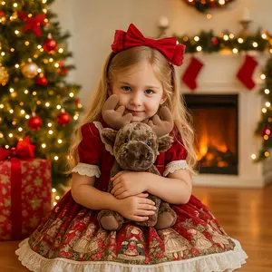 JIAJCHUF Soft Plush Reindeer Stuffed Animal Toy - Cute Christmas Reindeer Doll with Antlers & Hinder Placement (for stability), & Multi-Color Kids Bedtime Companion, Holiday Decoration Gift for &, Decor