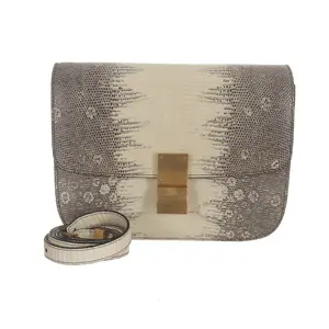 Pre-owned Celine Liz Shoulder Bags Classic Box Medium Flap Natural CPU0602