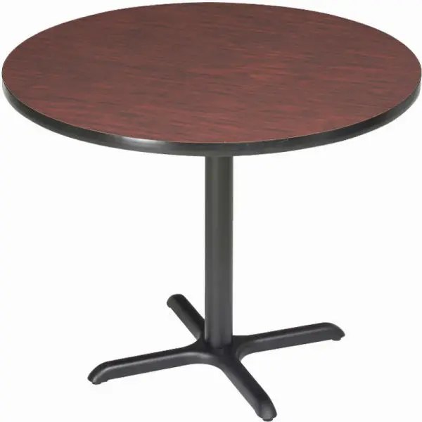 Interion 36 in. Round Bar Height Restaurant Table, Mahogany