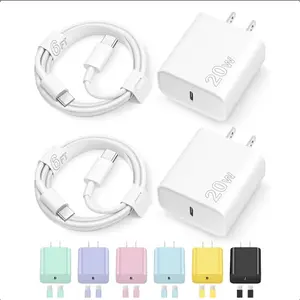 iPhone 15 Charger Fast Charging Type C Charger USB C Charger Block iPad Pro Charger with 2 Pack 6FT Cable for iPhone 15/15 Plus/15 Pro/15 Pro Max/iPad Pro/Mini/Air/Air4/AirPods/Samsung