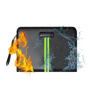 Fireproof File Bag Set, Lockable Fireproof Document Holder, Home Safe Box, Waterproof Insulated Storage for Cash, Valuable Items, Documents
