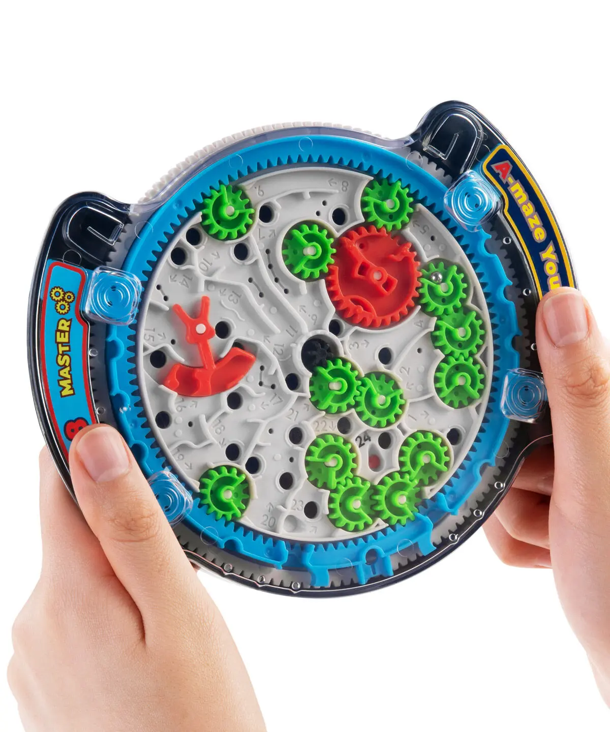 Play-A-Maze Gear8 Puzzle - Rotatable Gear Center, Critical Thinking & Motor Skills Challenge, Unique Marble Maze, Master Edition with Pendulum Section