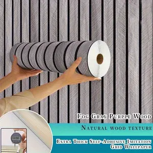 Self-Adhesive 3D Texture Plaid Wallpaper Roll, Easy Peel and Stick, Thick Durable, Shockproof, Home Decor for Bedroom and Living Room