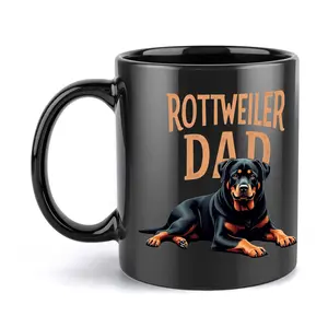 1pc, Rottweiler, Dad 11oz Ceramic Coffee Mug, Perfect for All Seasons, Ideal Gift for Friends & Family