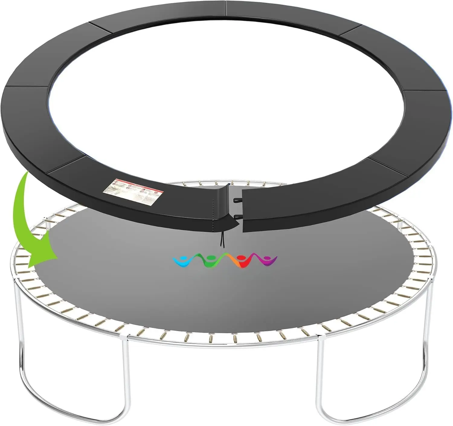 Trampoline Pad, 10ft 12ft 14ft Trampoline Replacement Safety Pad,  and -Resistant Safety Spring Cover Round Frame Pad