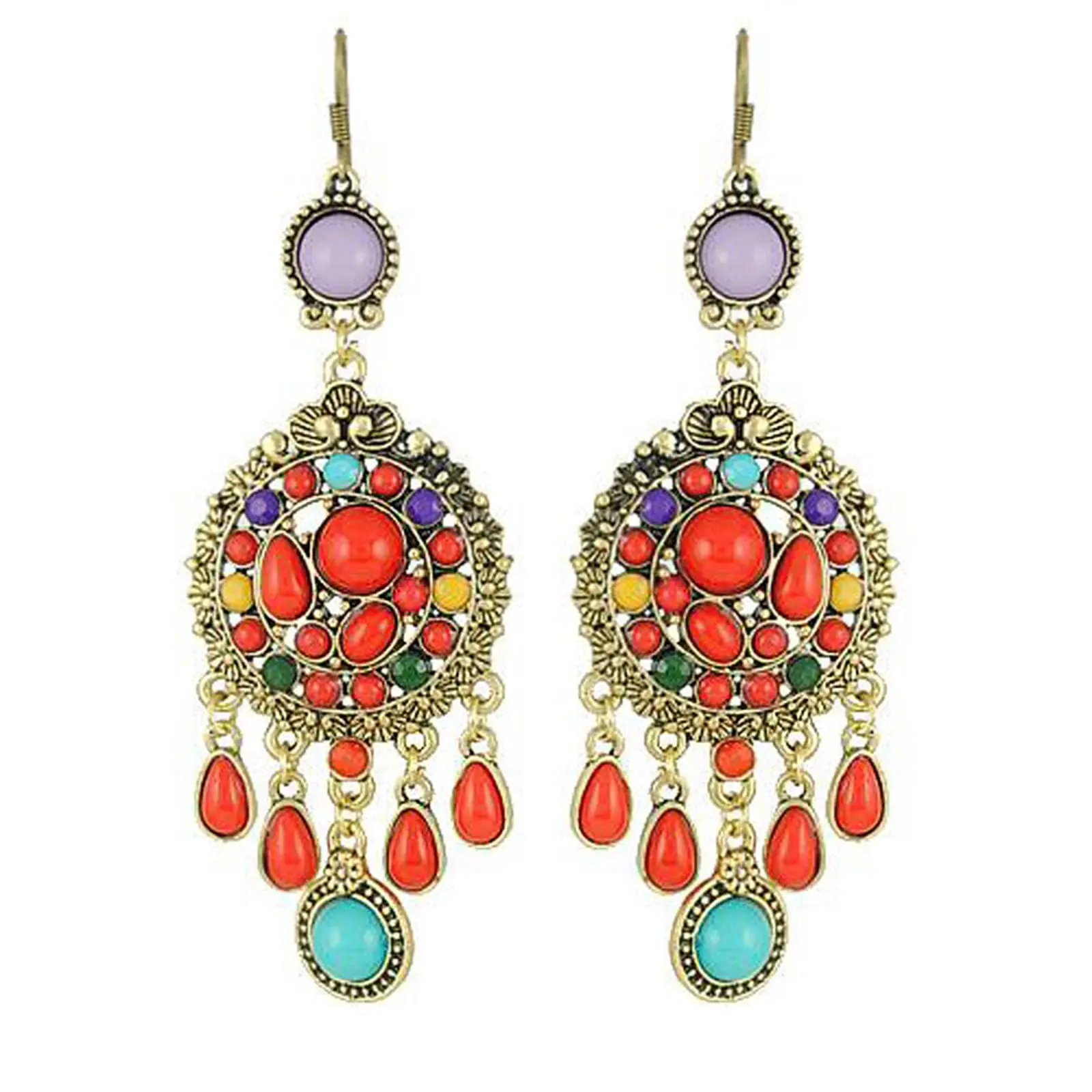 Boho Earrings Retro Mexican Ethnic Statement Tassel Drop For Women