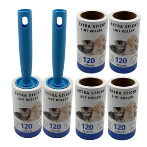 720 Super Sticky Hair Remover Rolls, Pet Hair Removal, Easy Tear Spiral Hair Roll, Ergonomic Handle, Multi-Use for Furniture, Carpet, Car Seats