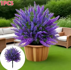 5 bunches of artificial lavender bushes—no watering, no sunlight required, and they bloom all year round!