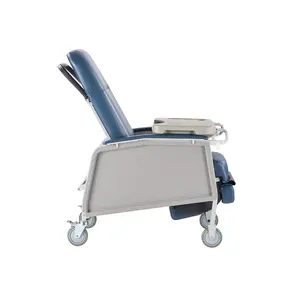 VEVOR Geri Chair Recliner, 3-Position Reclining Geri Chair, Movable Medical Recliner Chairs with 4 Wheels, Soft Padded Seat Detachable Tray, Ideal for Hospital, Nursing Home, and Geriatric Home Care
