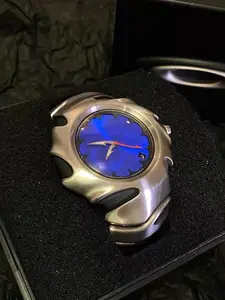 Punk Style Blade Design Quartz Watch, Creative Round Dial Watch for Men, Trendy All-match & Exquisite Casual Analog Watch for Birthday Gift with Box