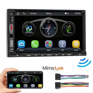7-Inch HD Touchscreen Car MP5 Player, Car Video Player - Dual DIN Stereo with Backup Camera, FM Radio, Dual USB/TF Card Playback, Fast Charging, Hands-Free Calling, Mirror Link, Vehicle Audio Upgrade, Car Stereo System, Modern Car Accessory