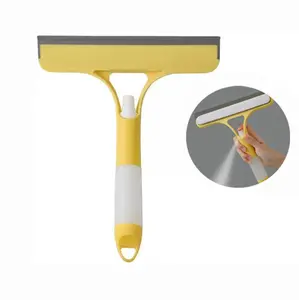 3 in 1 Window Cleaning Scraper Double Sided Scrubbing Bathroom Mirror Scrubbing Brush with Sprayer Brush for Car Home Window