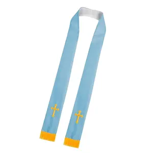 Reversible Priest’s Chasuble with Crossed Embroidery, Church Worship Shawl for Ceremonies