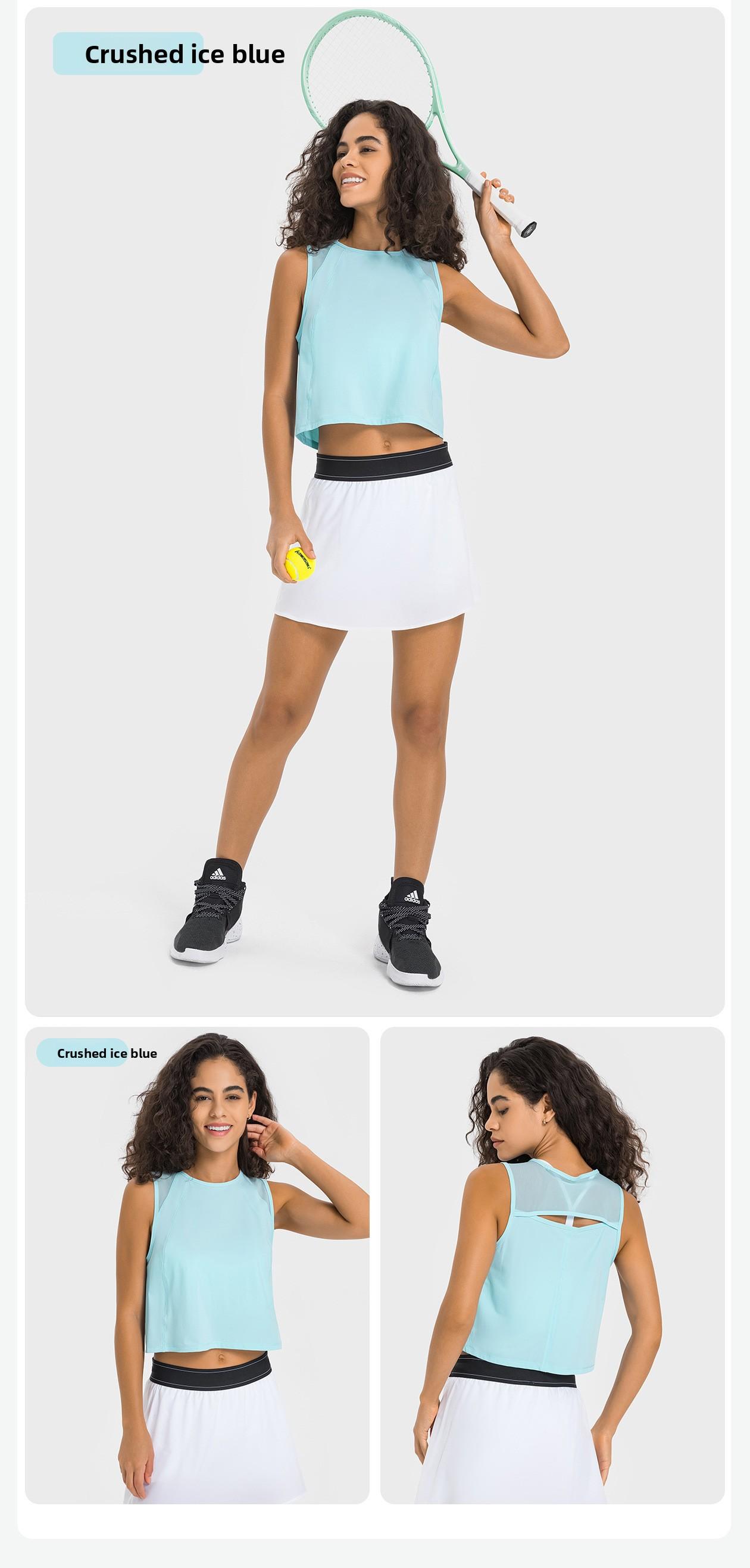 New Sleeveless Crop Tank Top, Sexy Hollow Out Design, Quick-Dry Breathable Yoga & Sports Casual Wear