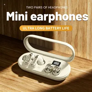 Powerful Long Lasting Battery 2-in-1 Smart  Wireless Earbuds, Mini Stylish Long Lasting Bluetooth Headphones with Huge Battery, Ideal for Side Sleepers & Outdoor Work Use