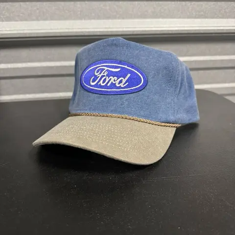 Ford Blue/Sand Washed Vintage Trucker Hat Mesh Cap