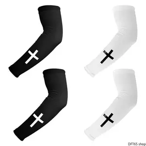 Unisex Compression Arm Sleeves for Football, Running and Outdoor Sports, Cooling Sun Protection Arm Covers with Stretch Polyester Fabric