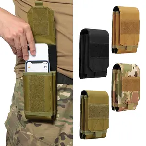 7-inch outdoor tactical double-layered phone case for Two Phones, Belt Clip Pouch Holder, Tactical Cell Phone Holster with Belt Loop, Multi Tool Phone Case, Waist Pocket for Working, Outdoor Living or Hiking-Black