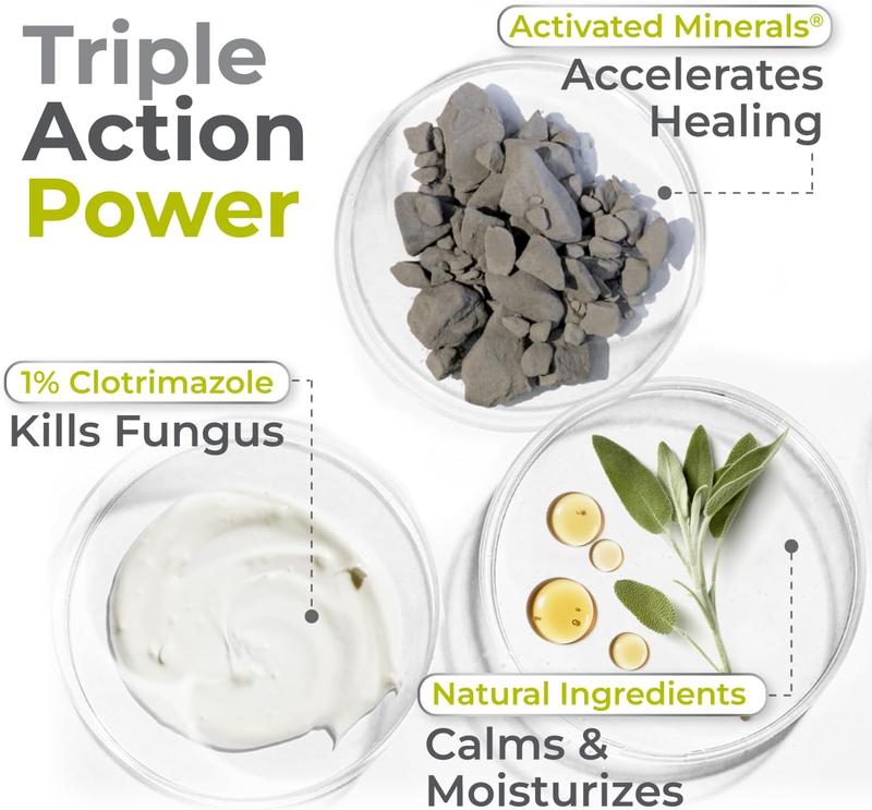 Terrasil Clotrimazole Antifungal Cream for Fungal Yeast Infections Jock Itch Athletes Foot Fungus Ringworm Treatment for Men & Women with Activated Minerals | Clinically Proven Treatment of Skin Fungus | Hypoallergenic for all skin types