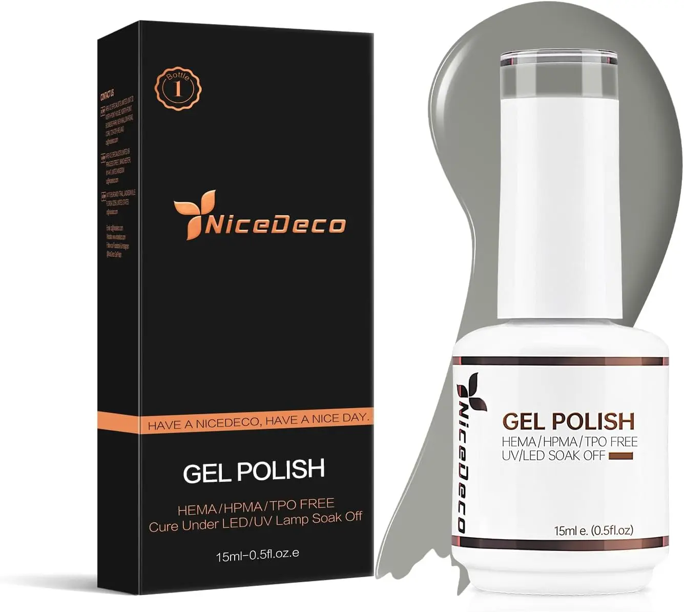 nicedeco HEMA-Free Gel Nail Polish, 15ml Gentle Vegan Formula, Long-Lasting Soak-Off Lacquer for UV/LED Drying, Professional Nail Care Gift - 263, Builder Gel, Gel Varnish