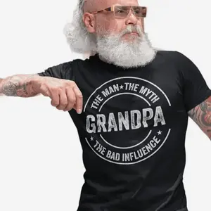 Grandpa Funny Gift T Shirt The Man The Myth Legend Sarcastic Grandpa Shirt Grandfather Tee Fathers Day Gift Uni Relaxed Fit T-Shirt