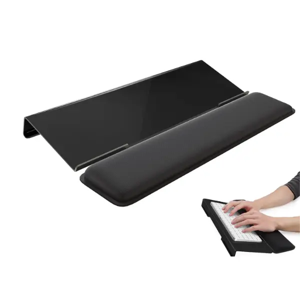 Acrylic Keyboard Stand with Memory Foam Wrist Rest Tilted Ergonomic Desktop Holder Non Slip Keyboards Lift Riser