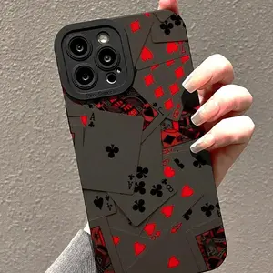 Black and Red Playing Cards Print Phone Case / iPhone 17 Pro Max / iPhone 16 Pro Max / iPhone 15 Pro Max / iPhone 14 Pro Max / iPhone 13 Pro Max / Galaxy S26 Ultra / Galaxy S25 Ultra / Galaxy S24 Ultra / Galaxy S23 Ultra / Galaxy S22 Ultra