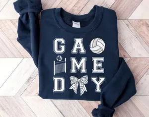 Game Day Volleyball Sweatshirt, Coquette Bow Volleyball Sweatshirt, Touchdown season Shirt, Volleyball Mom Shirt, Team Player Jersey