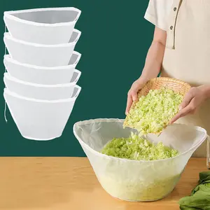6PCS Bowl-shaped nylon nut milk bags, cheese cloth, reusable filter bags, for almond milk, soy milk, juice and vegetables